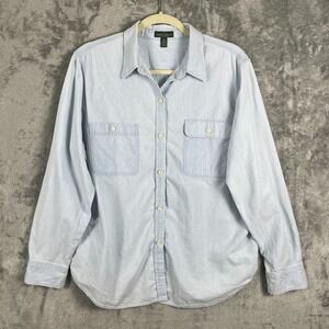 Lauren Ralph Lauren Shirt Womens XL Blue Denim Jean Button Up Faded Outdoors LRL
